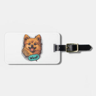 Etiqueta Para Maletas Pomerania Pop Art � Perro Cómico Retro