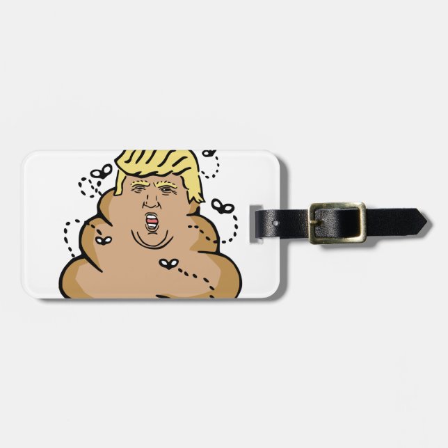 Etiqueta Para Maletas poop donald trump (Frente Horizontal)