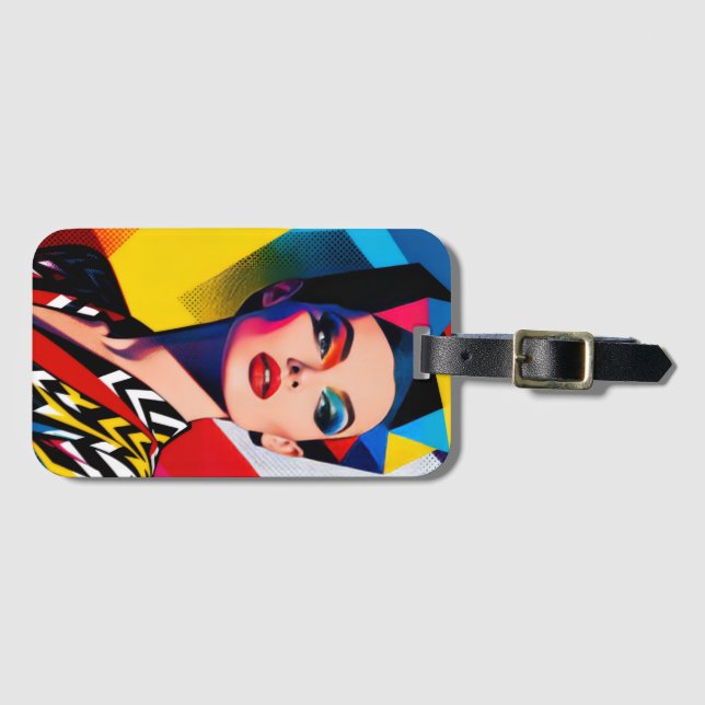 Etiqueta Para Maletas Pop Art (Anverso horizontal)