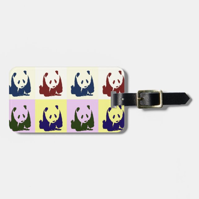 Etiqueta Para Maletas Pop Art Baby Pandas (Frente Horizontal)