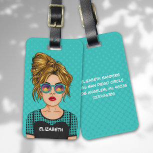 Etiqueta Para Maletas Pop Art Comic Girl Travel