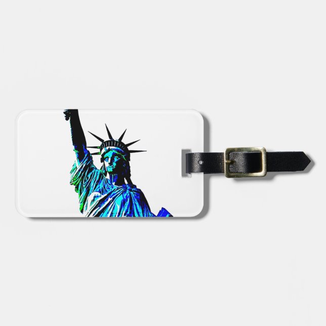 Etiqueta Para Maletas Pop Art Lady Liberty (Frente Horizontal)