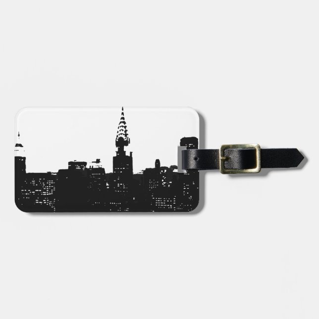 Etiqueta Para Maletas Pop Art New York Silhouette (Frente Horizontal)
