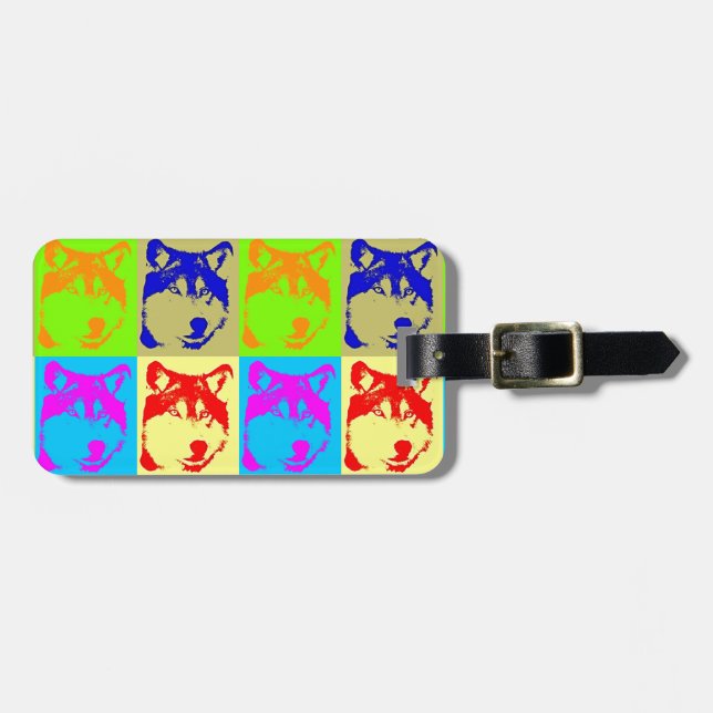 Etiqueta Para Maletas Pop Art Wolf Eyes (Frente Horizontal)