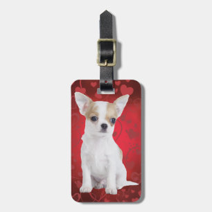 Etiqueta Para Maletas Popa chihuahua en rojo