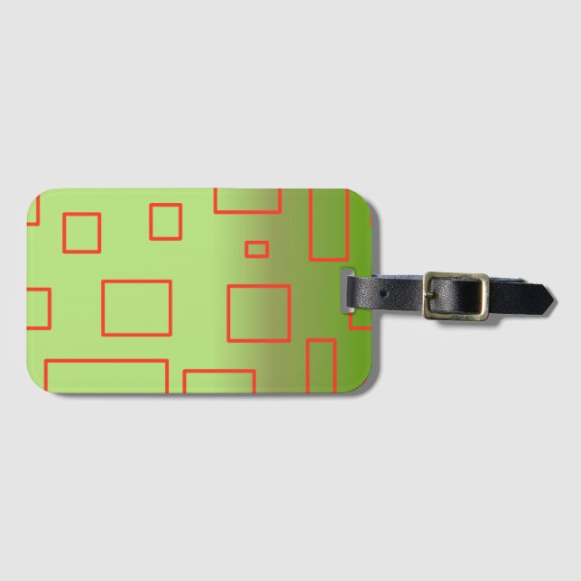 Etiqueta Para Maletas Popcorn Anime Green Rectangles (Anverso horizontal)