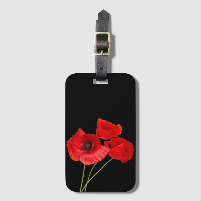 Etiqueta Para Maletas Poppies (Anverso vertical)
