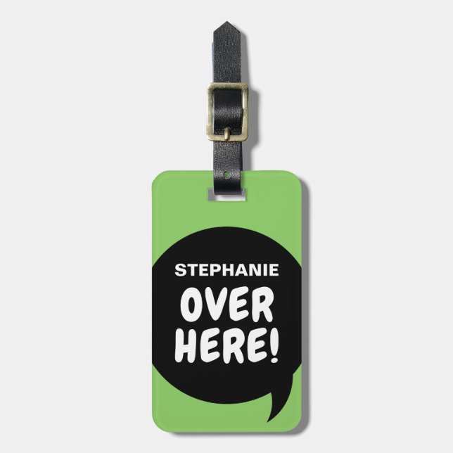 Etiqueta Para Maletas ¡Por Aquí! (Personalizable) (Frente Vertical)