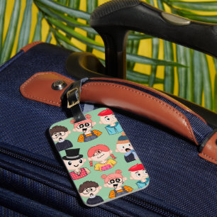 Etiqueta Para Maletas Portapapeles con patrón de gafas de nerds y geeks