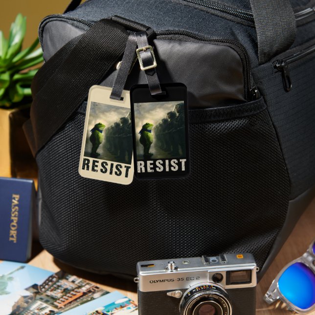 Etiqueta Para Maletas Portland Frog Protest (Anverso & Reverso)