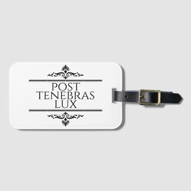 Etiqueta Para Maletas Post Tenebras Lux (Anverso horizontal)