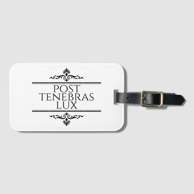 Etiqueta Para Maletas Post Tenebras Lux (Anverso horizontal)