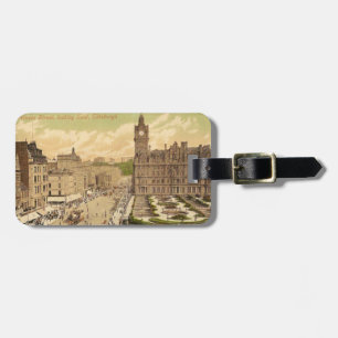 Etiqueta Para Maletas Postal del vintage de príncipes Street, Edimburgo