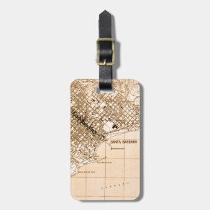 Etiqueta Para Maletas Postal vertical del mapa de la cosecha de Santa Bá