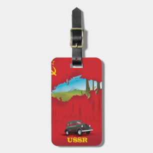 Etiqueta Para Maletas POSTER de mapa ilustrado de la URSS