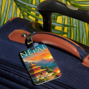 Etiqueta Para Maletas Póster de viaje a Nepal