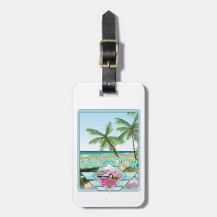 Etiqueta Para Maletas Póster de viaje de estilo vintage de Salvador Bras