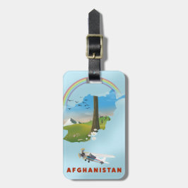 Etiqueta Para Maletas Póster de viaje del paisaje del mapa de Afganistán