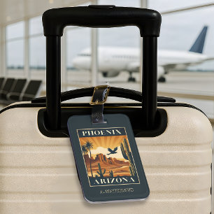 Etiqueta Para Maletas Póster de viaje retro personalizado de Phoenix Ari