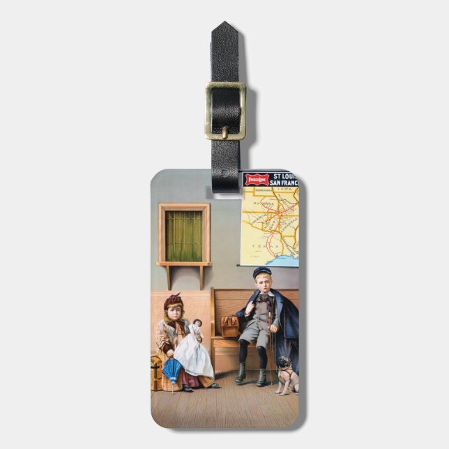 ETIQUETA PARA MALETAS POSTER DEL FERROCARRIL, 1898 (Frente Vertical)