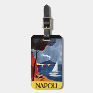 Etiqueta Para Maletas Poster del viaje del vintage de Italia Nápoles
