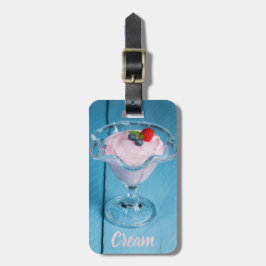 Etiqueta Para Maletas Postre de crema de frambuesa con menta y regalo de