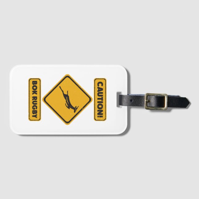 Etiqueta Para Maletas Precaución - SpringBoks Cruzando (Anverso horizontal)