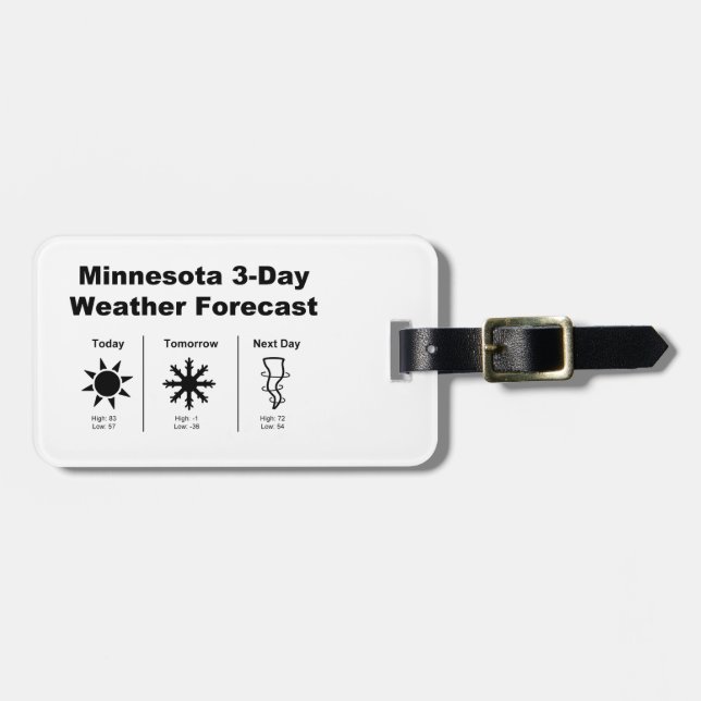 Etiqueta Para Maletas Predicción meteorológica de Minnesota (Frente Horizontal)