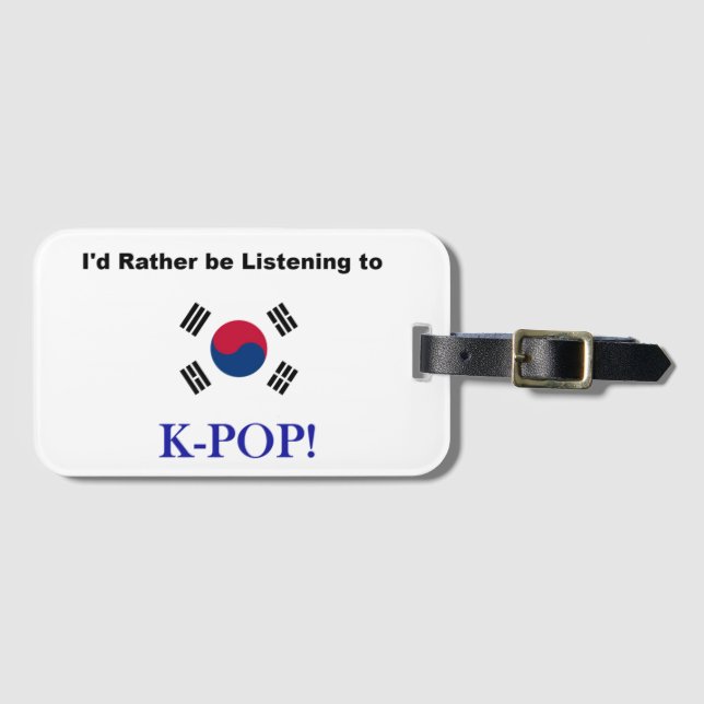 Etiqueta Para Maletas ¡Prefiero escuchar al KPOP! (Anverso horizontal)