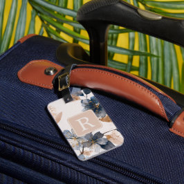 Etiqueta Para Maletas Pretty Flower Monogram Template Personalized