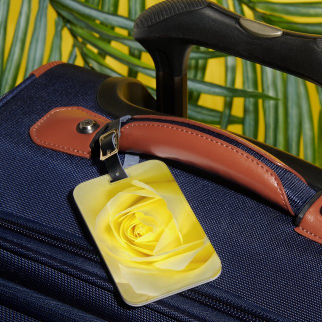 Etiqueta Para Maletas Primer del rosa amarillo (Anverso In situ 1)