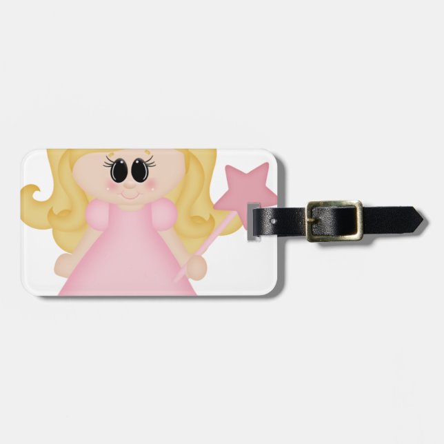 Etiqueta Para Maletas Princesa Cenicienta en rosa (Frente Horizontal)