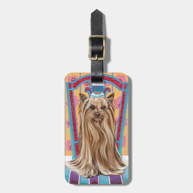 Etiqueta Para Maletas Princesa Corona Yorkie (Frente Vertical)