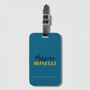 Etiqueta Para Maletas Profesional elegante moderno minimalista azul dora