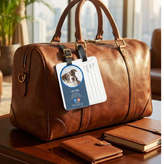 Etiqueta Para Maletas Profesional: Foto de perro en los medios sociales