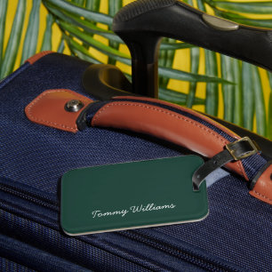 Etiqueta Para Maletas Profesional verde de esmeralda minimalista simple