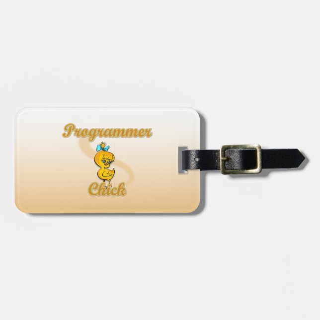 Etiqueta Para Maletas Programador Chick (Frente Horizontal)