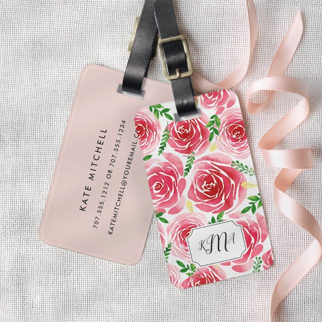 Etiqueta Para Maletas Provenza Rosa Monogrammed (Subido por el creador)