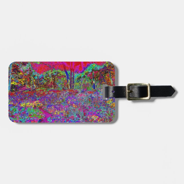 Etiqueta Para Maletas Psicodelismo Impresionista Paisaje Jardín (Frente Horizontal)