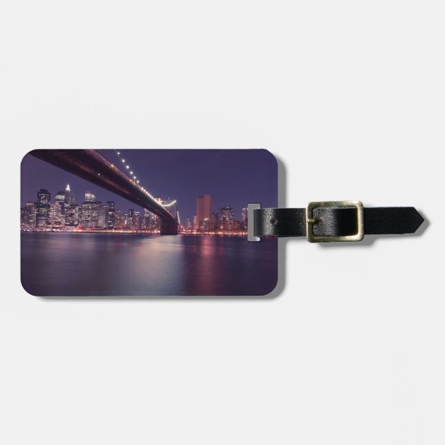 Etiqueta Para Maletas Puente Brooklyn de Nueva York (Frente Horizontal)