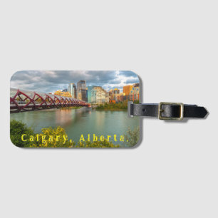 Etiqueta Para Maletas Puente de la Paz de Calgary y vista del paisaje ur