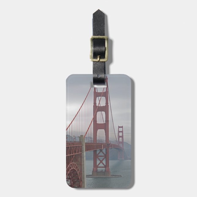 Etiqueta Para Maletas Puente dorado en niebla. (Frente Vertical)