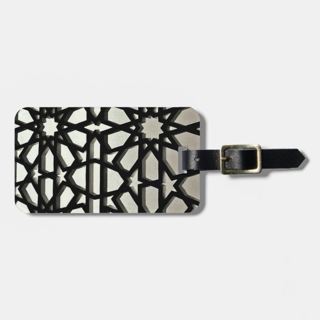 Etiqueta Para Maletas Puerta negra del hierro (Frente Horizontal)