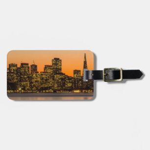 Etiqueta Para Maletas Puesta del sol hermosa en San Francisco