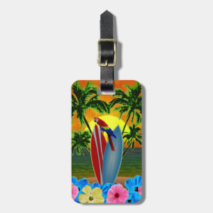 Etiqueta Para Maletas Puesta del sol tropical