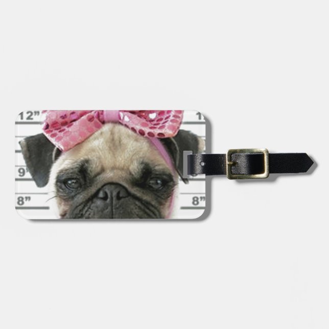 Etiqueta Para Maletas Pug (Frente Horizontal)