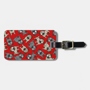 Etiqueta Para Maletas Pug-a-Dot (rojo)