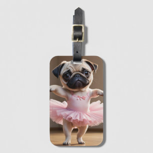 Etiqueta Para Maletas Pug Ballerina