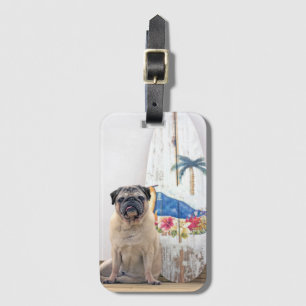 Etiqueta Para Maletas Pug de superficie