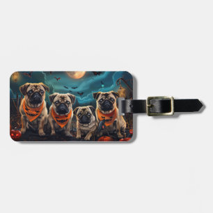 Etiqueta Para Maletas Pug Halloween Spooky